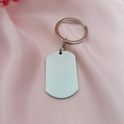 Llavero rectangular acero personalizable