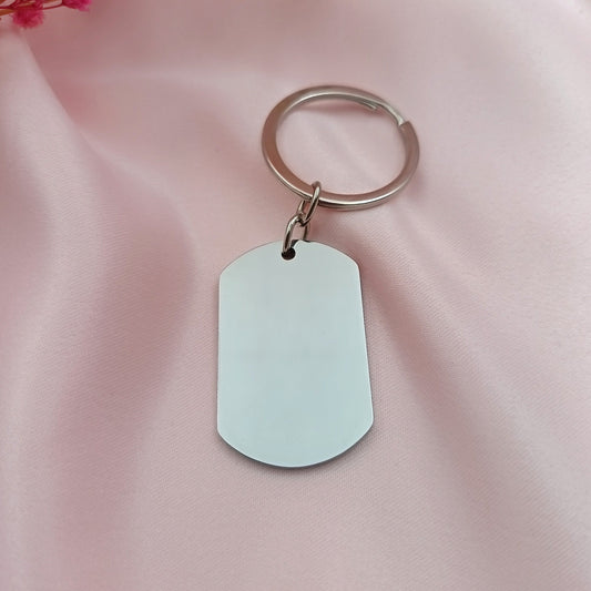 Llavero rectangular acero personalizable