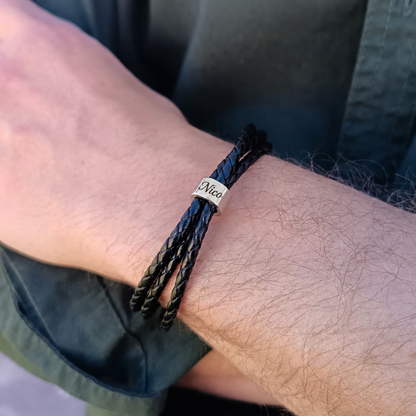 Pulsera cuerda trenzada con donas (Personalizable)