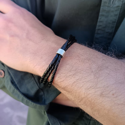 Pulsera cuerda trenzada con donas (Personalizable)