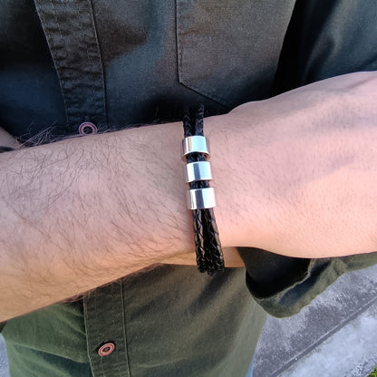 Pulsera cuerda trenzada con donas (Personalizable)