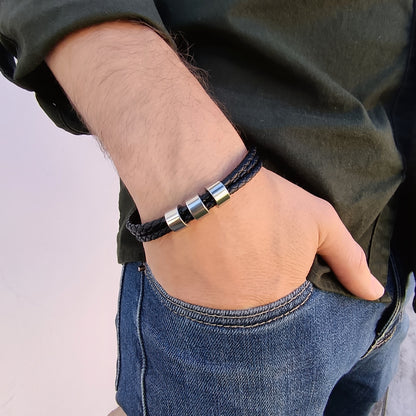 Pulsera cuerda trenzada con donas (Personalizable)