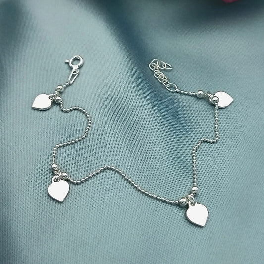 Pulsera dijes corazones lisos
