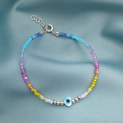 Pulsera chaquiras multicolor ojo turco