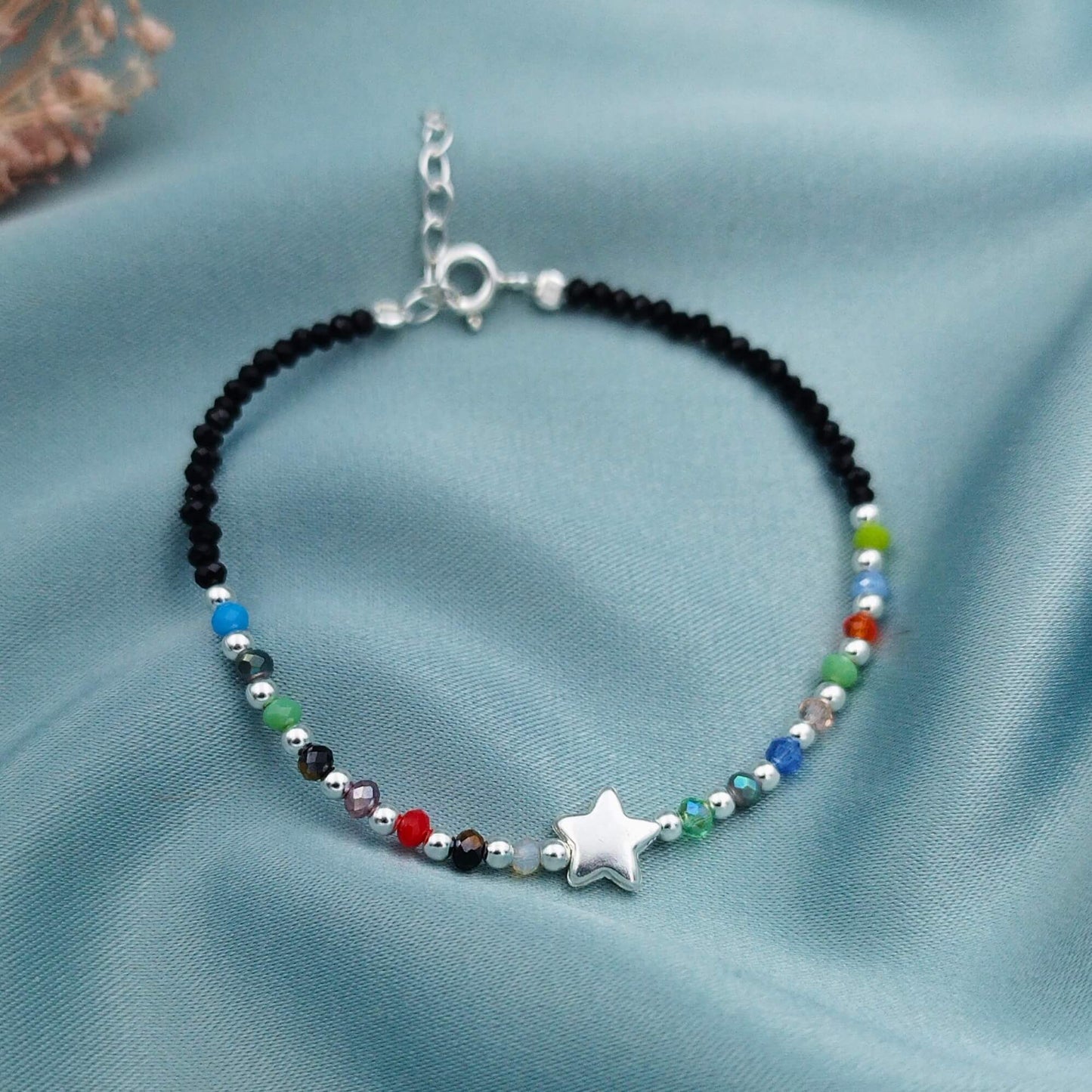 Pulsera chaquiras y estrella 3D grande