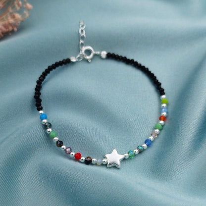 Pulsera chaquiras y estrella 3D grande
