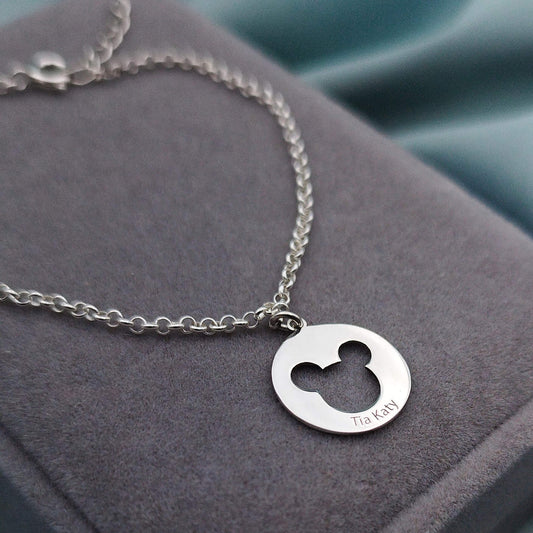 Pulsera con Dije redondo Mickey Mouse