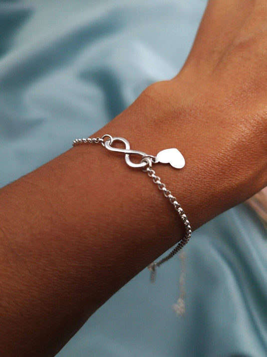 Pulsera Infinito con dije corazón