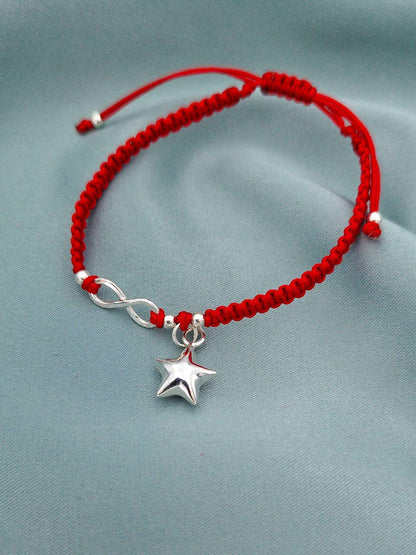 Pulsera macramé infinito y estrella