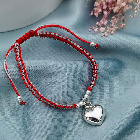 Pulsera macramé corazón inflado
