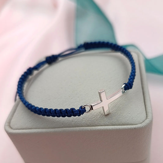 Pulsera macramé cruz gruesa