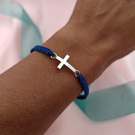 Pulsera macramé cruz gruesa