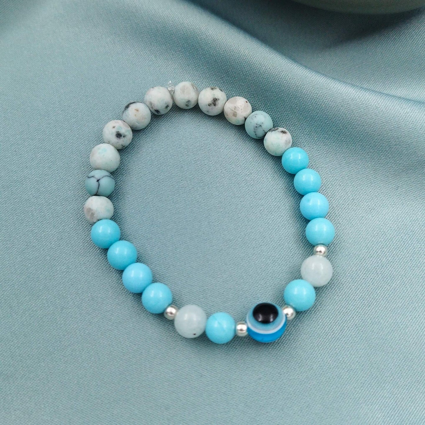 Pulsera ojo turco turquesa y ágata