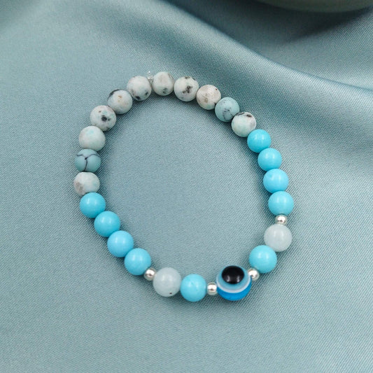 Pulsera ojo turco turquesa y ágata
