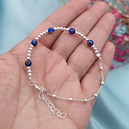 Pulsera combinada Ojo Turco Azul y bolitas