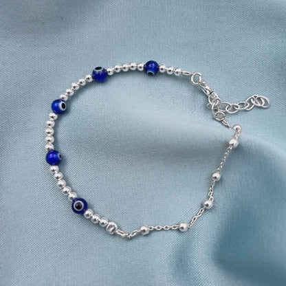 Pulsera combinada Ojo Turco Azul y bolitas