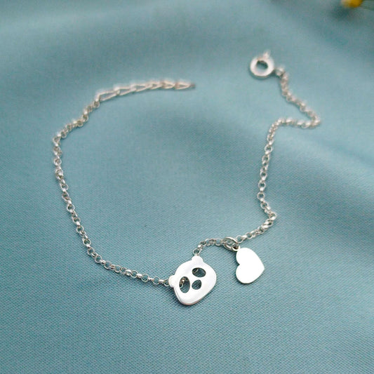 Pulsera Oso Panda y corazón