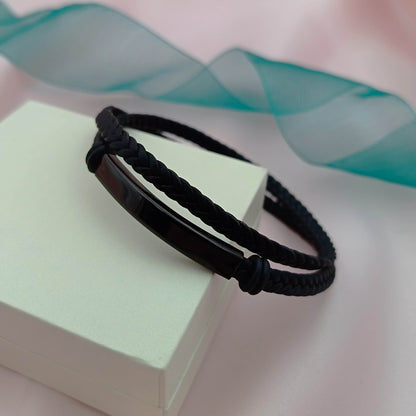Pulsera cuero trenzado con hebilla (Personalizable)