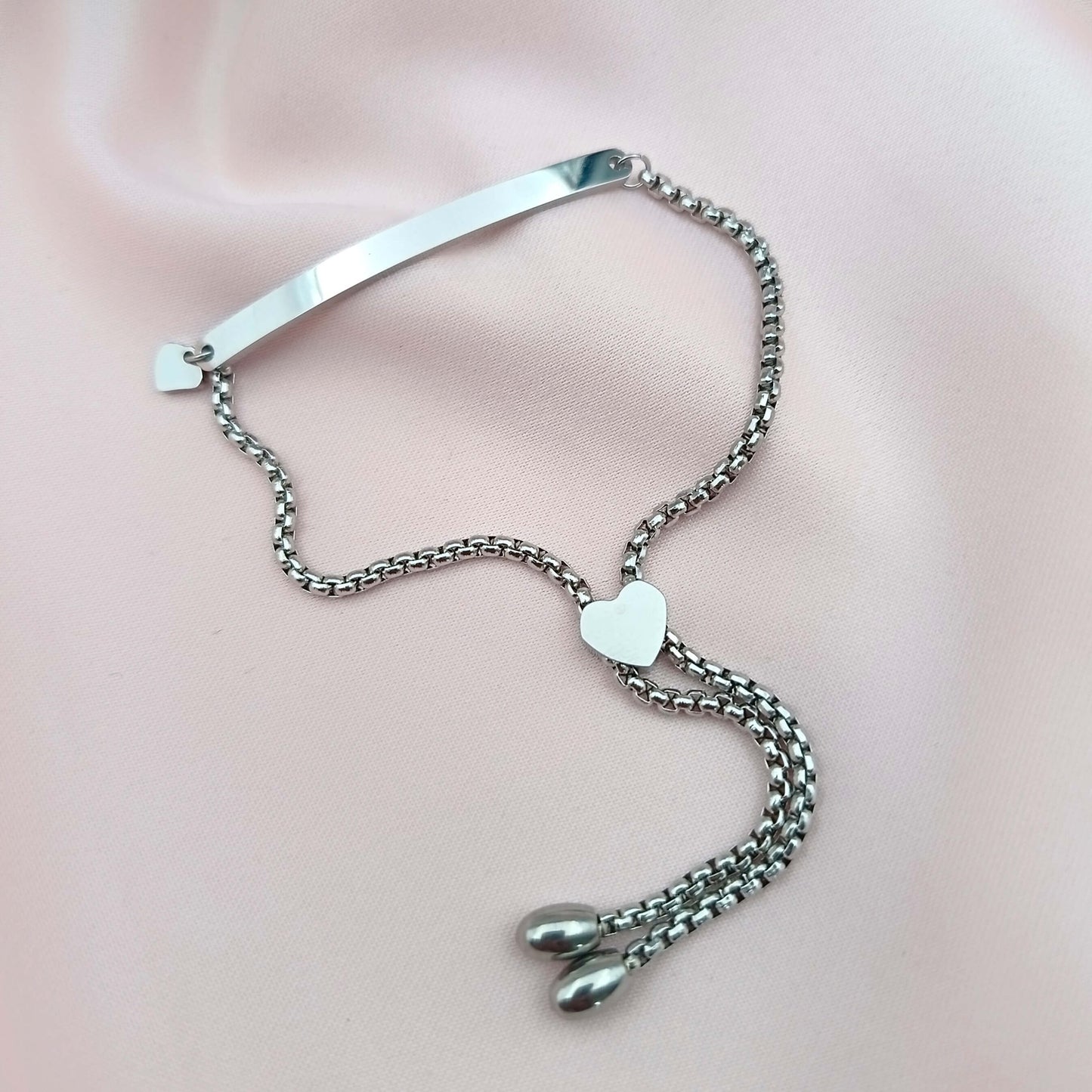 Pulsera Esclava regulable broche corazón (Personalizable)