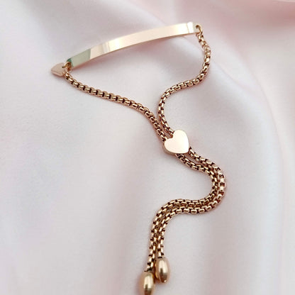 Pulsera Esclava regulable broche corazón (Personalizable)
