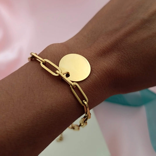 Pulsera PaperClip con dije (Personalizable)