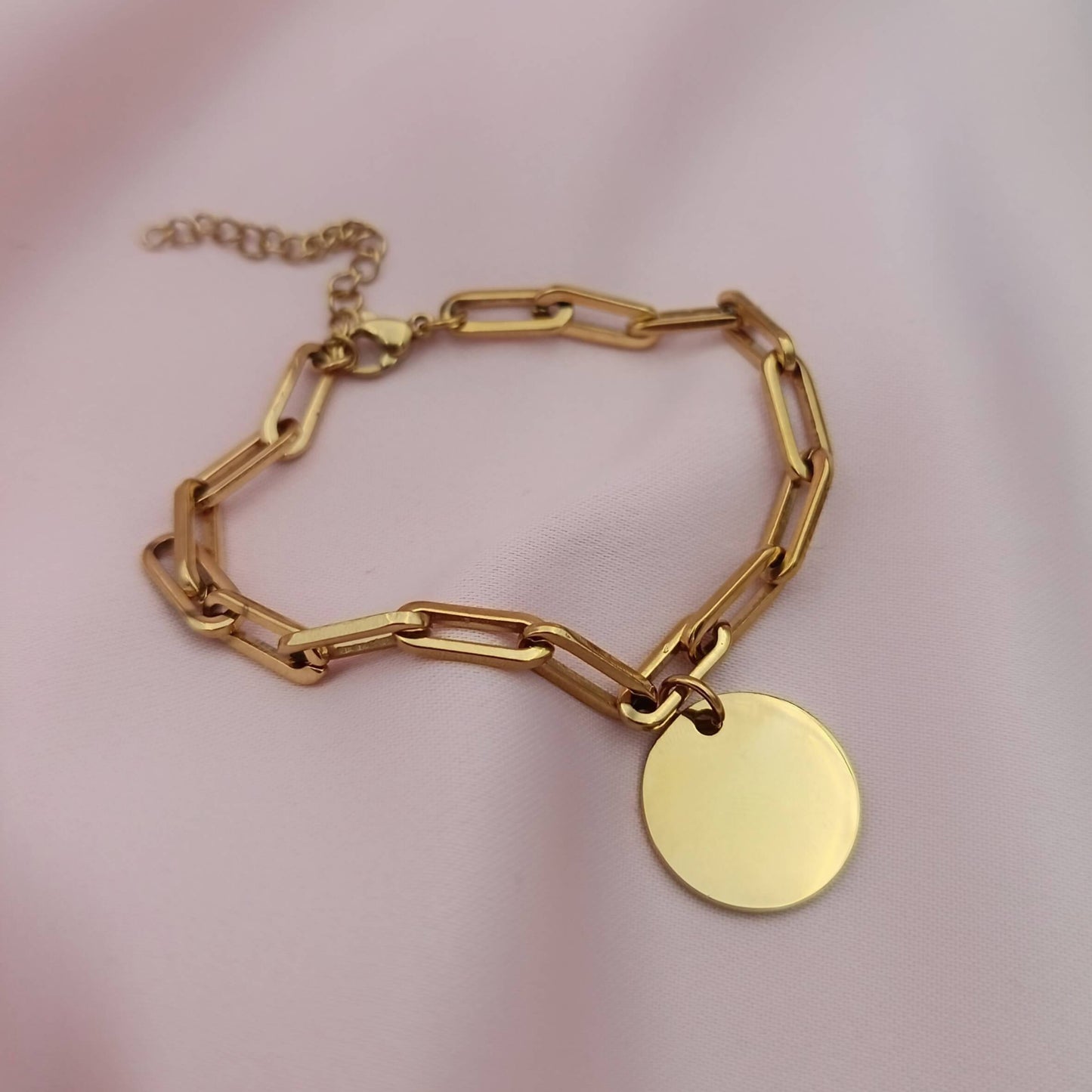 Pulsera PaperClip con dije (Personalizable)