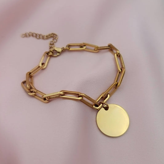 Pulsera PaperClip con dije (Personalizable)