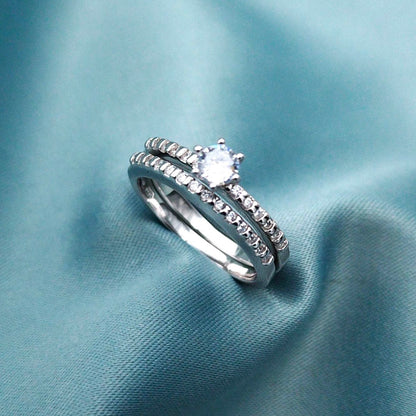 Anillo de compromiso piedra lateral brillante y churumbela