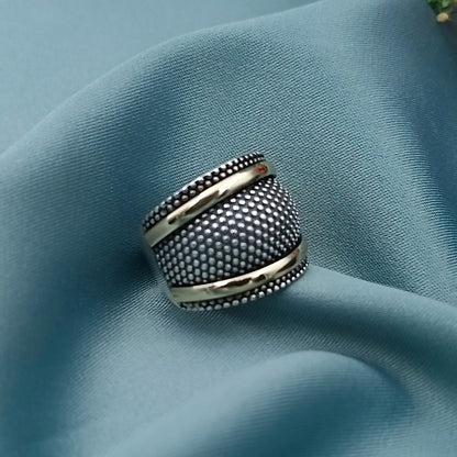 Anillo Bombé Plata y Oro