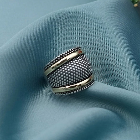 Anillo Bombé Plata y Oro