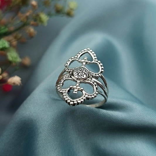 Anillo Boho Plata Quemada