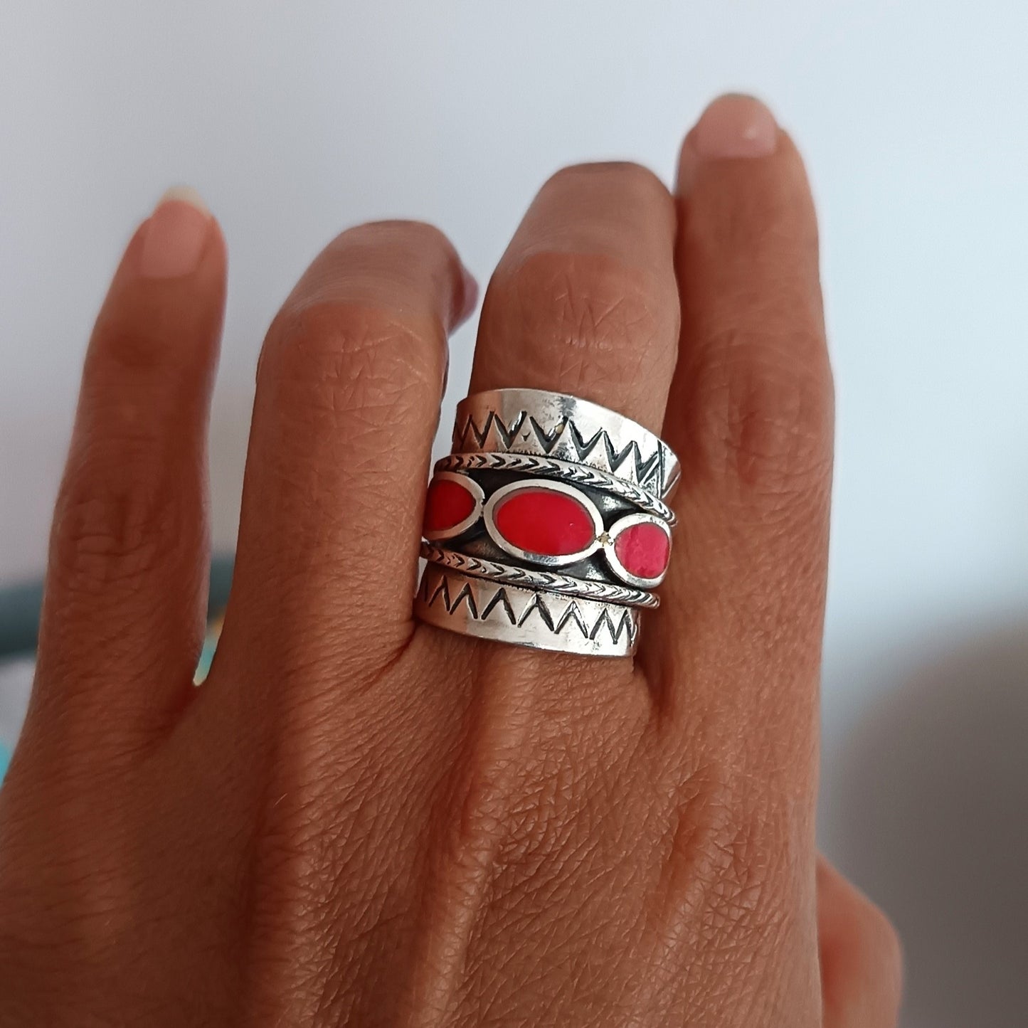 Anillo Boho Rojo