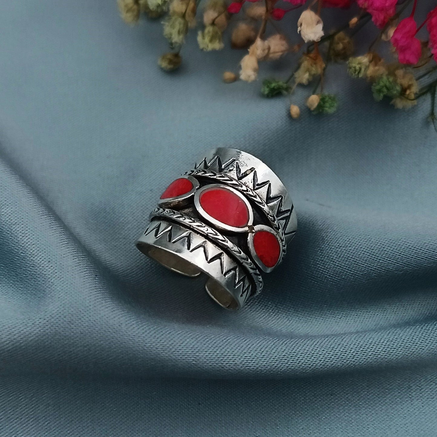 Anillo Boho Rojo