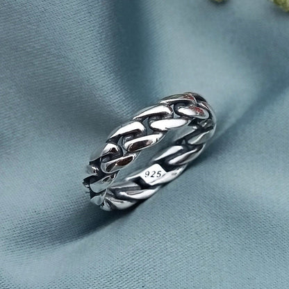 Anillo Cadenita Plata Quemada