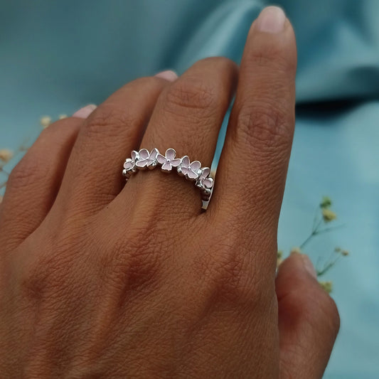 Anillo sinfin Flores rosas