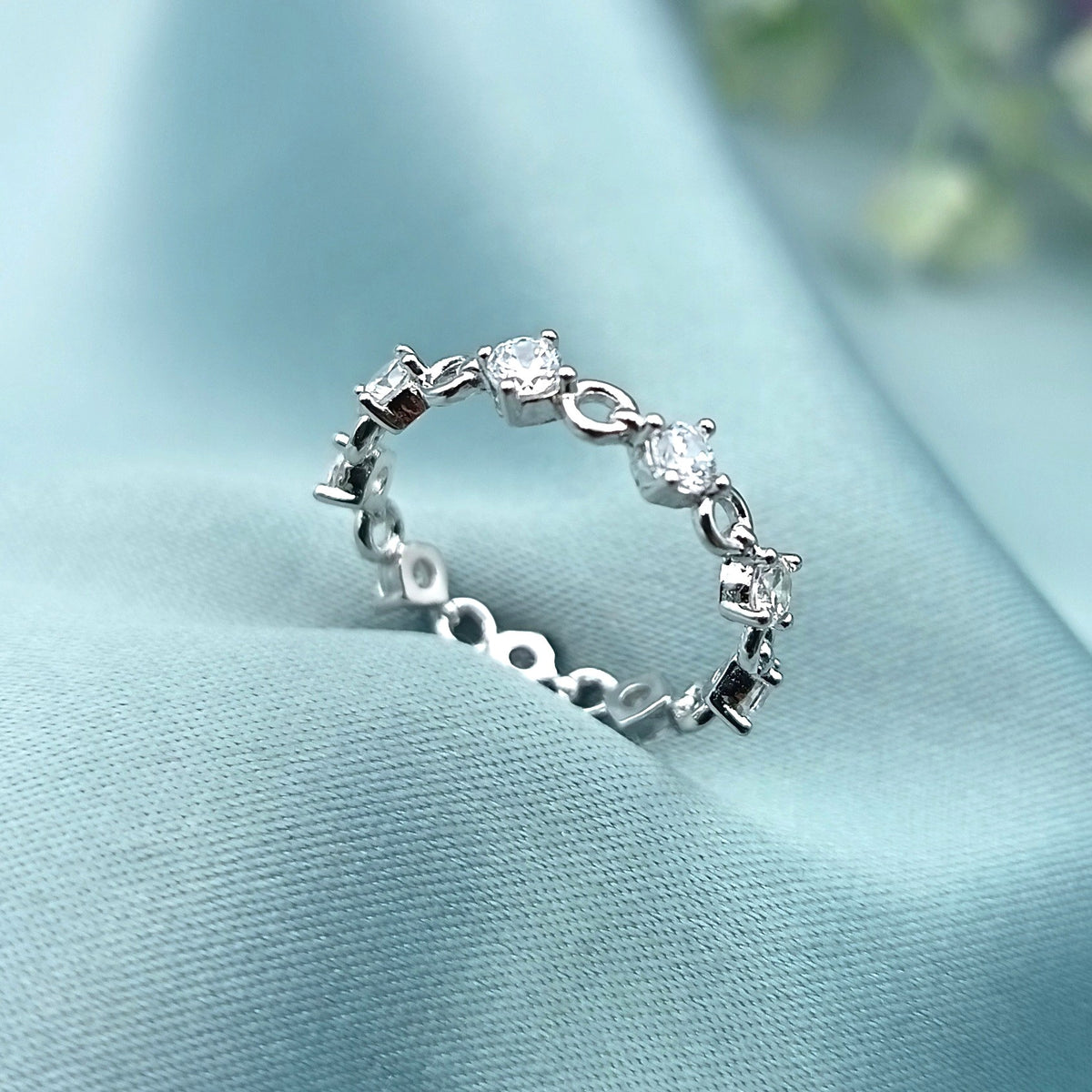 Anillo Eternity Eslabones Brillantes