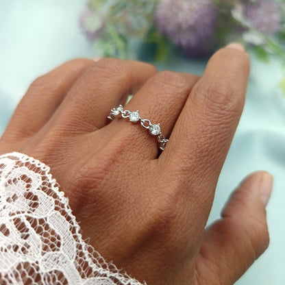 Anillo Eternity Eslabones Brillantes