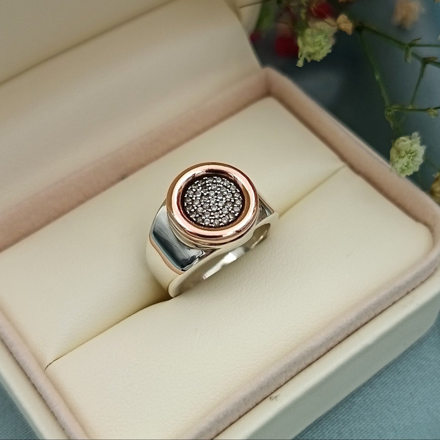 Anillo Círculos Plata y Oro