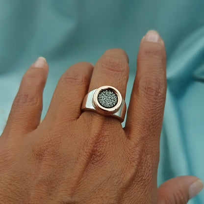 Anillo Círculos Plata y Oro