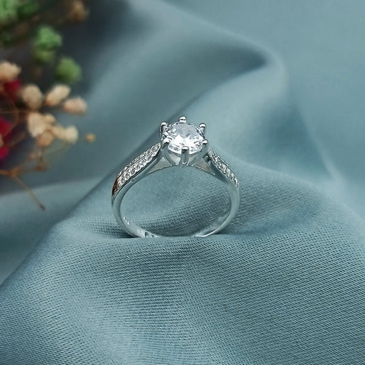Anillo de compromiso canal brillante 8