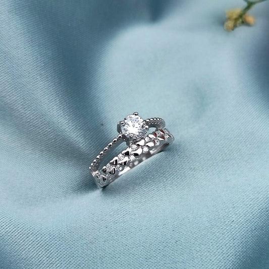 Anillo de Compromiso Doble Corazones