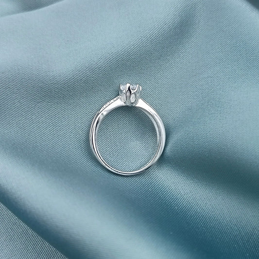 Anillo de Compromiso Brillante Canal Lateral Doble  6, 5mm