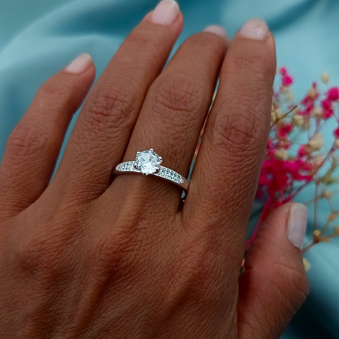 Anillo de Compromiso canal Doble 6, 6mm