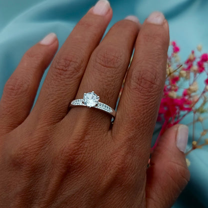 Anillo de Compromiso canal Doble 6, 6mm