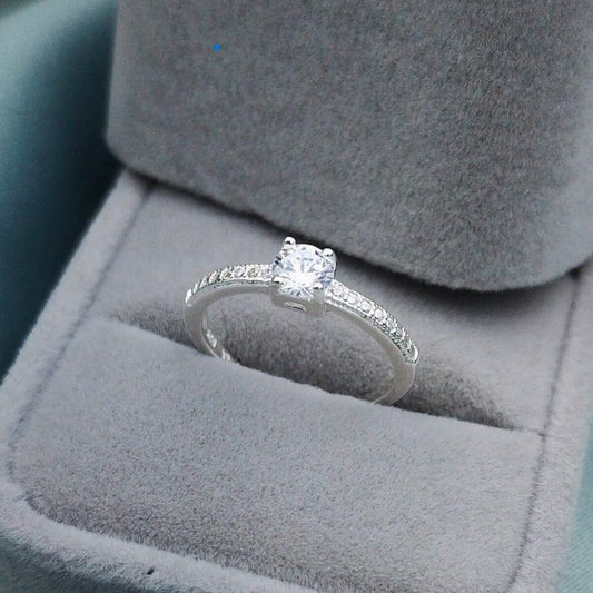 Anillo de compromiso canal brillante 7