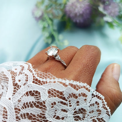 Anillo de compromiso Solitario Cuerda con piedra Moissanita