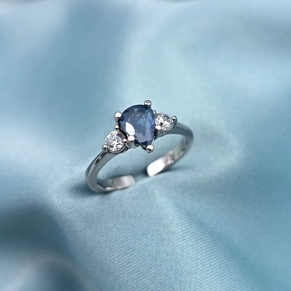 Anillo de Compromiso Oro Blanco Piedra Ovalada
