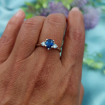 Anillo de Compromiso de Plata Ovalado