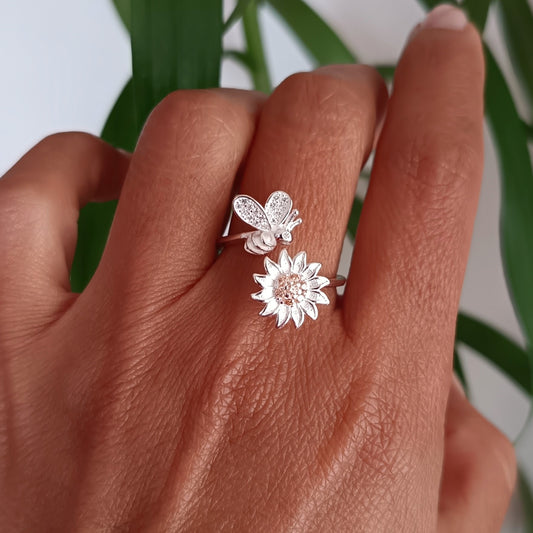 Anillo Flor Abejita