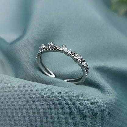 Anillo Cruzado Brillante Regulable